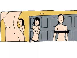 厨房脱了裙子从后面进去漫画,一场意外的后门邂逅
